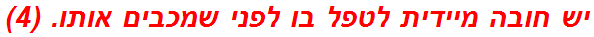 יש חובה מיידית לטפל בו לפני שמכבים אותו. (4)