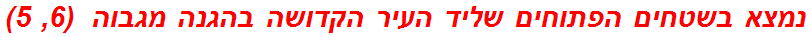 נמצא בשטחים הפתוחים שליד העיר הקדושה בהגנה מגבוה  (6, 5)