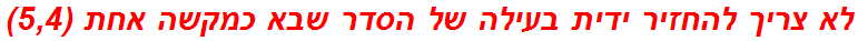 לא צריך להחזיר ידית בעילה של הסדר שבא כמקשה אחת (5,4)