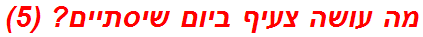 מה עושה צעיף ביום שיסתיים? (5)