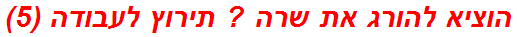 הוציא להורג את שרה ? תירוץ לעבודה (5)