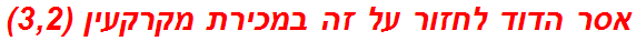 אסר הדוד לחזור על זה במכירת מקרקעין (3,2)