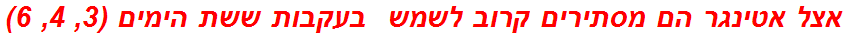 אצל אטינגר הם מסתירים קרוב לשמש  בעקבות ששת הימים (3, 4, 6)