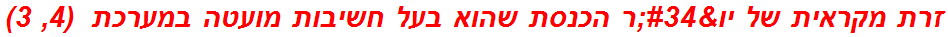 זרת מקראית של יו"ר הכנסת שהוא בעל חשיבות מועטה במערכת  (4, 3)