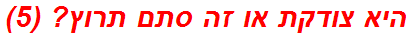 היא צודקת או זה סתם תרוץ? (5)