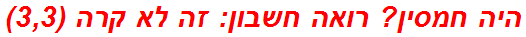 היה חמסין? רואה חשבון: זה לא קרה (3,3)