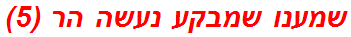 שמענו שמבקע נעשה הר (5)